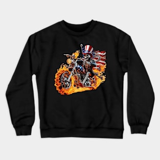 Patriot Skeleton Rider by focusln Crewneck Sweatshirt